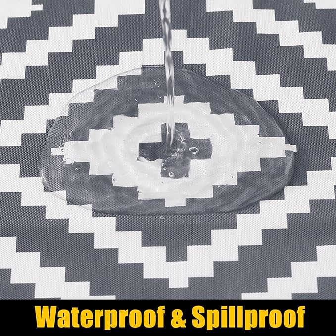 Smiry Rectangle Table Cloth Cover, Waterproof Elastic Fitted Picnic Tablecloth for 5 Foot Tables, Wipeable Flannel Backed Vinyl Tablecloths for Camping, Dining, Outdoor (Grey, 30" x 60")