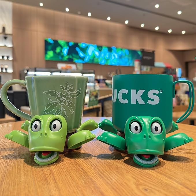 XYG® Turtle Coaster, Turtle Cup Holder with Funny Expression, 2 PCs Cup Holder with Liftable Limbs, Expressive Face for Turtles, Sea Tortoise Lover Gag Gifts Home Table Car Decor(2pc Light Green)