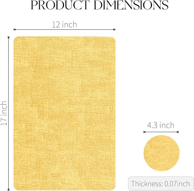 MOSAYT Placemats Set of 4, Heat Resistant Vinyl Place Mats with Coasters, 100% Waterproof Wipeable Washable Faux Leather Table Mats for Kitchen Dining Party Indoor Outdoor, 12" x 17", Yellow