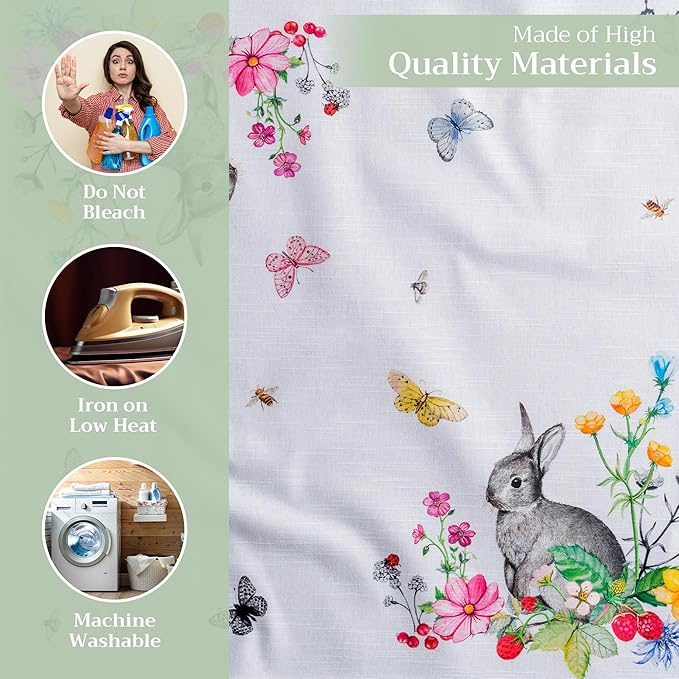 Maison d' Hermine Cloth Napkins Set of 4 100% Cotton Everyday Reusable Square Napkins Cloth Washable Dinner Party Wedding Restaurant Valentines Day Decorations Spring/Summer (Printemps, 20" x 20")