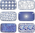 Selamica Rectangular Salad Plates, 7.1 Inch Dessert Plates Ceramic, Small Plates for Appetizer, Snack, Sushi, Fruit, Set of 6, Vintage Blue