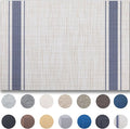 Placemats Set of 12 - Easy Clean Woven Vinyl Placemats for Dining Table, Indoor/Outdoor Place Mats, Washable PVC Table Mats（Blue Skyline）