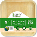 Compostable Palm Leaf Plates 9 Inch Square (200 Pack) | Disposable Biodegradable Plates Like Bamboo & Wooden | Microwave & Oven Safe | Eco-Friendly