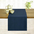 D'Moksha Homes Linen Navy Blue Table Runner 48 Inches - Classic Hemstitch, 100% Pure Linen Coffee Table Runner 14 x 48 Inch Ideal for Dresser Tables - Easter