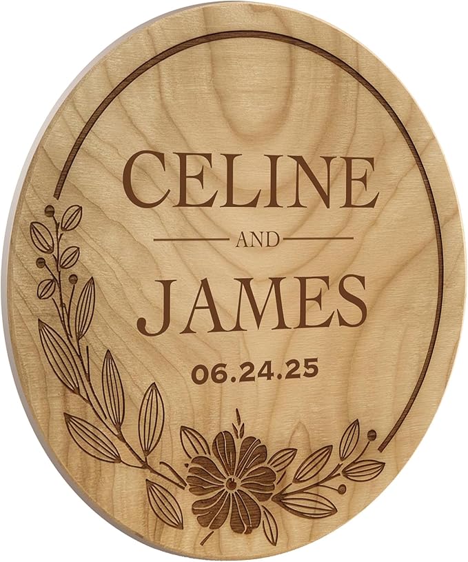 100 Pack Personalized Wedding Coasters, Custom Cardboard Coasters for Drinks with Photo Print and Text, Keepsake Wedding Favors and Gifts for Couples, 3.95" Round (Design 4)