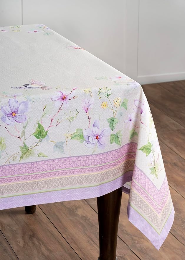 Maison d' Hermine Table Cloth Rectangle Table 100% Cotton 70 x 120 Inches Tablecloth Reusable Decorative for Dining Room Farmhouse Home Valentines Day Decorations Spring Summer - Magnolia Mornings