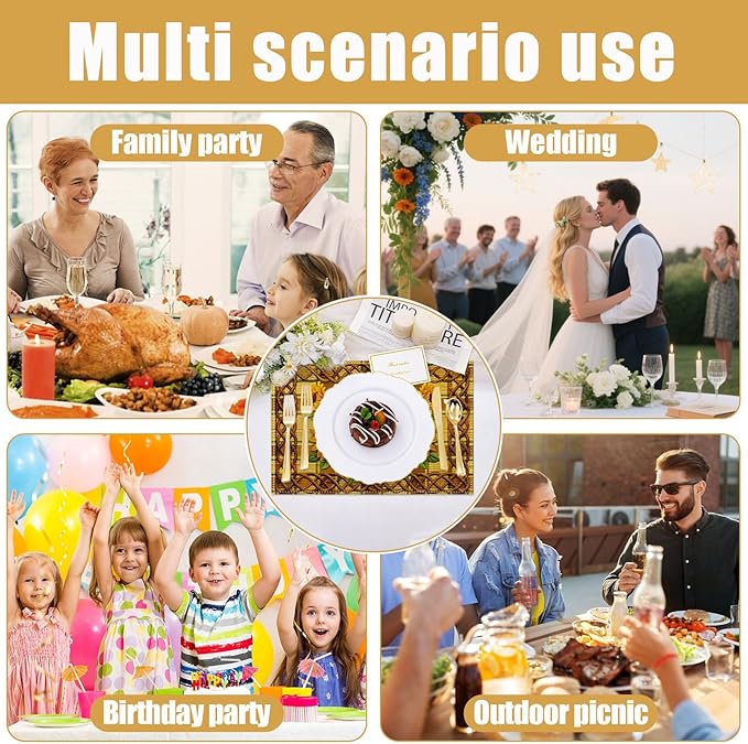 Sunflower Placemats Set of 6, Linen Place Mat Washable Stain Resistant Table Mats for Farmhouse Kitchen Dining Party Wedding Decor 12x18 Inch