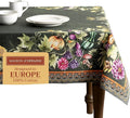Maison d' Hermine Table Cloth Rectangle Table 100% Cotton 54 x 72 Inches Fall Tablecloth Reusable Everyday Use for Thanksgiving Christmas Decorations Dining Farmhouse (Pumpkin Garden - Dark Green)