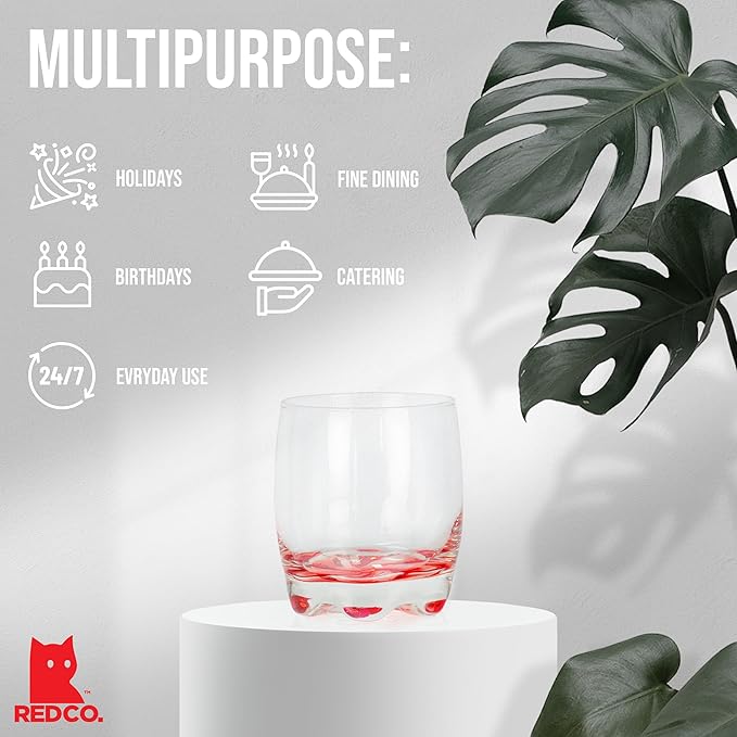 Red Co. Vibrant Splash Water/Beverage Glasses, 9.75 Ounce (6)