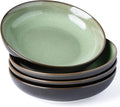 LERATIO Large Pasta Bowls,38oz Ceramic Pasta Bowls,9.0" Reactive Glaze Pasta Bowl Set of 6,Microwave & Dishwasher,Oven Safe,Wide Serving Bowls for Salad,Pasta,Fruit,Scratch Resistant-Light Blue