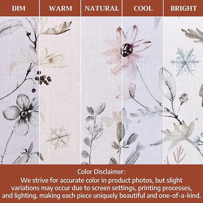 Maison d' Hermine Table Cloth Round Table 100% Cotton 69 Inches Fall Tablecloth Reusable Everyday Use for Thanksgiving Christmas Decorations Dining Farmhouse Party (Ice Florals)