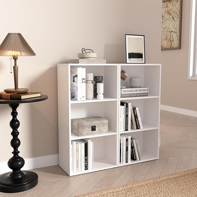 Wooden 3 Cube Storage Organizer, 3 Tier Low Bookcase Freestanding Storage Display Organizer,Versatile Cubes Shelf and Cubby Unit for Any Space 15.7inch