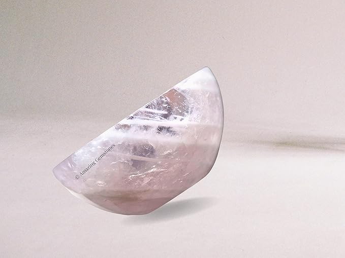 Rose Quartz Crystal Bowl - 2 Inch Decorative Bowls for Room and Home Decor - Gemstone Healing Crystals for Elegant Display, Positive Energy Balance and Gift