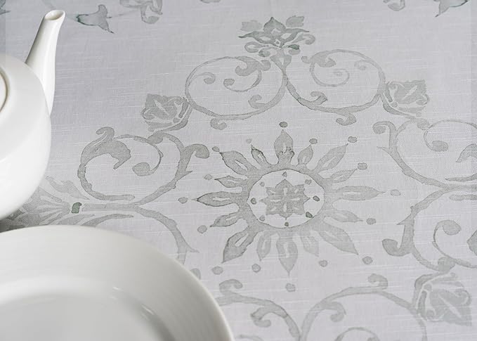 Maison d' Hermine Table Cloth Round Table 100% Cotton 63 Round Inches Tablecloth Reusable Decorative for Dining Room Farmhouse Home Valentines Day Decorations Spring Summer - Cedrat