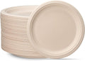GUSTO [10 Inch-125 Pack Heavy-Duty Kraft Paper Plates, 100% Compostable, Biodegradable, Disposable Sugarcane - Brown Unbleached (Formerly Comfy Package)