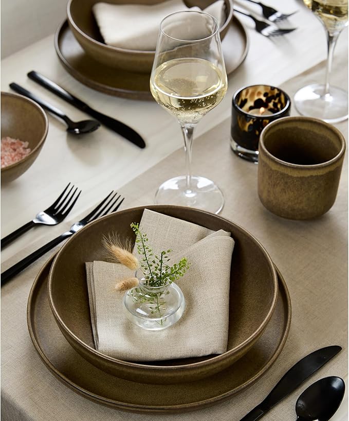 Solino Home Natural Linen Napkins Set of 6-100% Pure Linen Cloth Washable Dinner Napkins 20 x 20 Inch for Spring, Easter - Fete