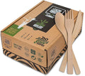 2ZEBRAZ Bamboo Cutlery Set – 100 Disposable Utensils (50 Forks, 25 Knives, 25 Spoons) | Reusable Smooth Flatware, Heavy-Duty Natural Tableware for Parties, Catering & Dining