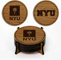 LazerEdge New York Violets Wooden Coaster Set - Cherry Wood - Officially Licensed Product - 4-Pack