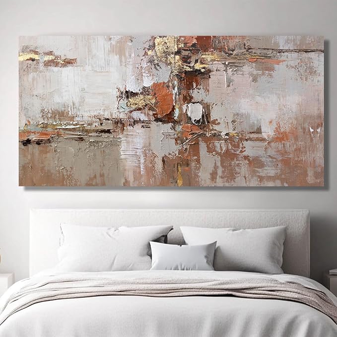 Gold Canvas Wall Art Framed Prints for Wall Decor 29"x58" Abstract Artwork for Living Room Posters for Bedroom Kitchen