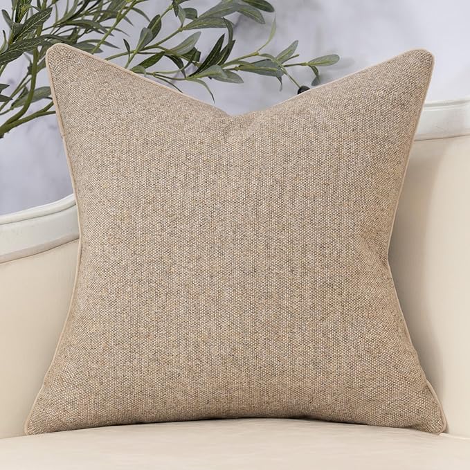 Yangest Neutral Floral Pillow Cover 18 x18 Inches, Vintage Chenille Square Throw Pillow Cover Soft Decorative Farmhouse Accent Couch Pillow Cover for Living Room Bedroom, Green