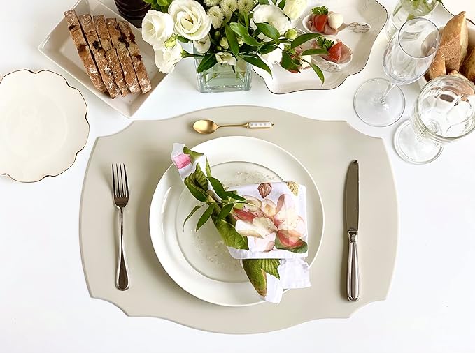 Rommy & Co. Premium Silicone Placemats, Set of 2 (French Canvas)