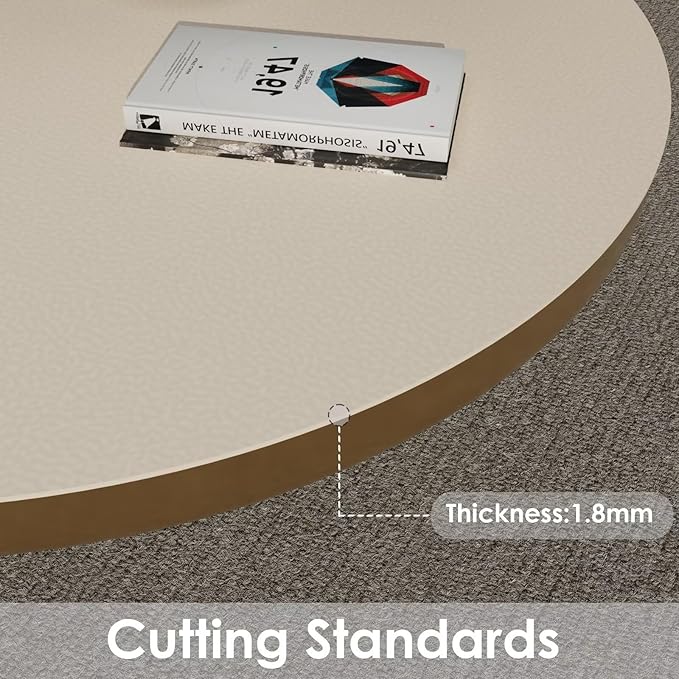 Round Table Cover - Can Be Used On Both Sides Waterproof and Easy to Clean Good Flatness Used for Dining Table(Light Beige+Light Gray Dia.54Inch)