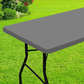 Smiry Rectangle Picnic Table Cloth, Waterproof Elastic Fitted Tablecloths for 5 Foot Tables, Washable Polyester Table Cover for Camping, Indoor and Outdoor (Grey, 30"x60")