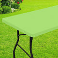 Smiry Rectangle Picnic Table Cloth, Waterproof Elastic Fitted Tablecloths for 5 Foot Tables, Washable Polyester Table Cover for Camping, Indoor and Outdoor (Lime Green, 30"x60")