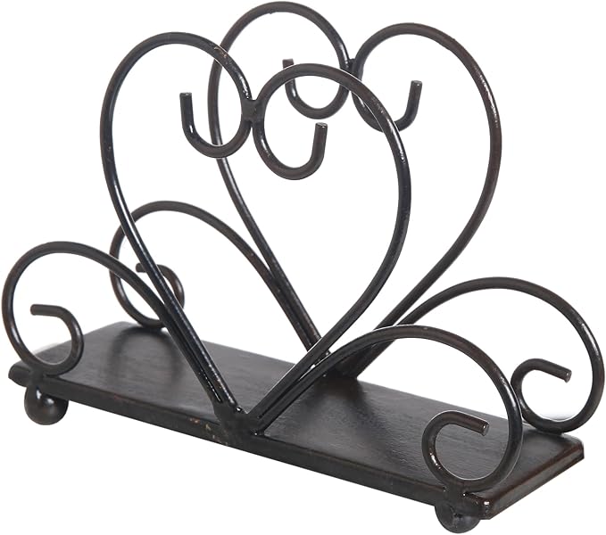 Metal Table Napkin Holder Freestanding Tissue Dispenser (Black)