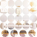 Cindeer Set of 24 Acrylic Round Mirror Plate Circle Mirror Trays Wedding Baby Shower Party Centerpieces for Tables Self Adhesive Non Glass Stickers for Home or Wall Candle Crafts Decor(6 Inch)