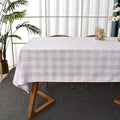 Gingham Table Cloth for Rectangle Tables Pink Checkered Plaid Tablecloth Heavy Duty Cotton Blend Washable & Wrinkle Table Cover for Outdoor Kitchen Dining Picnic Camping (52x120 Inch)