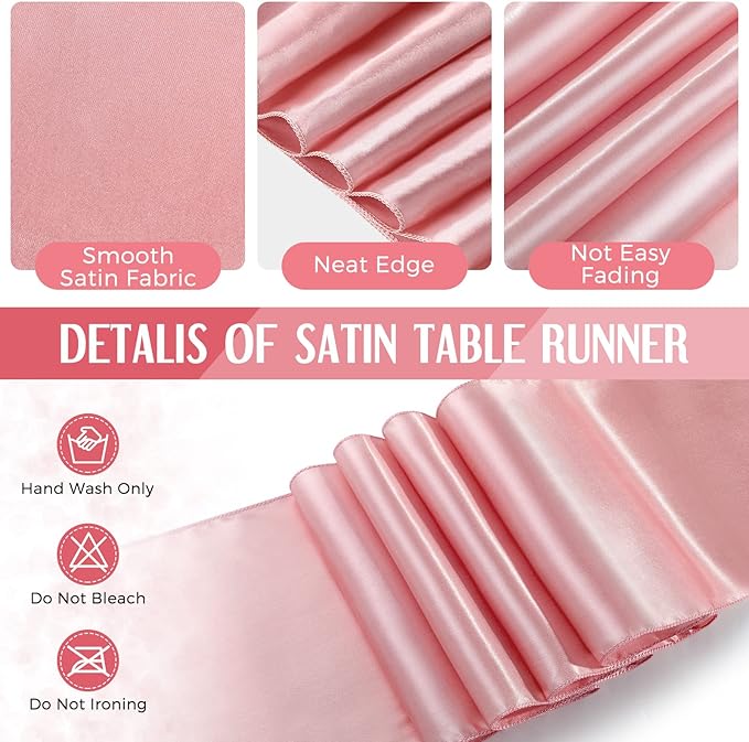 Breling 8 Pack Black and Rose Gold Disposable Plastic Tablecloths and Satin Table Runner Set, 54 x 108 Inch Tablecloth, 12 x 108 Inch Table Runners for Wedding Graduation Birthday Baby Shower New Year