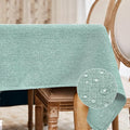 BALCONY & FALCON Rectangle Tablecloth Washable Wrinkle Resistant and Water Proof Table Cloth Decorative Linen Fabric Tablecloths for Dining Parties Kitchen Wedding Outdoor Use (Celadon Green, 57x118)