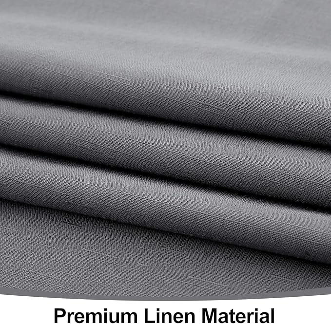 Smiry Square Table Cloth Linen Textured, Waterproof Spillproof Anti-Wrinkle Burlap Tablecloth, Washable Decorative Fabric Table Cover for Dining, Party, Banquet, 54 x 54 Inch, Grey
