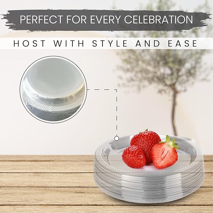 6 Inch Clear Plastic plates - Flexible 100 Pack clear plastic plates for Dessert, Appetizers, BBQ, Party, Travel, and Events - Microwave Safe, Recyclable & Disposable Plates