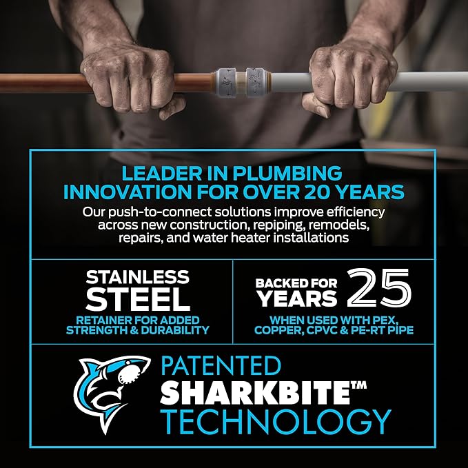SharkBite Max 1/2 x 3/8 Inch Compression Angle Stop Valve, Quarter Turn, Push to Connect Brass Plumbing Fitting, Brushed Nickel Finish, PEX Pipe, Copper, CPVC, PE-RT, HDPE, UR23036BN