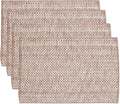 Sweet Home Collection 100% Cotton Placemats for Dining Room Rectangle Two Tone Woven Fabric 13" x 19" Soft Durable Table Mat Set, Set of 6, Taupe