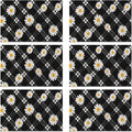 Daisy Floral 12x18 Inch Placemats Set of 6 - Waterproof, Non-Slip & Washable Table Mats for Kitchen & Dining Table Placemats