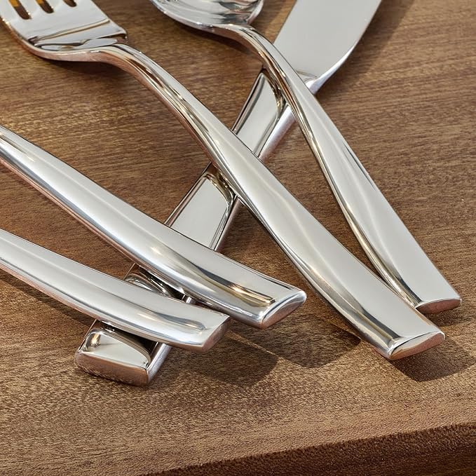 KINGSTONE Silverware Set for 8, 40-Piece Stainless Steel Flatware Set with Forks, Knives, Spoons, Dishwasher Safe Cutlery Set for Home, Wedding, Rust-proof