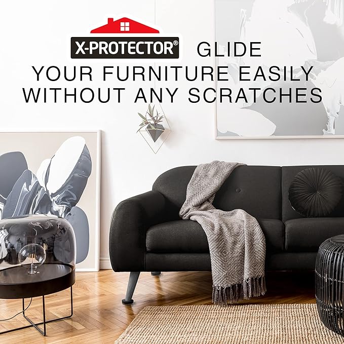 Felt Furniture Sliders for Hardwood Floors X-PROTECTOR 8 PCS 3 ½” - Furniture Slider with Unique Design - Heavy-Duty Furniture Movers for Hard Surfaces - Felt Sliders - Move Your Furniture Easily!