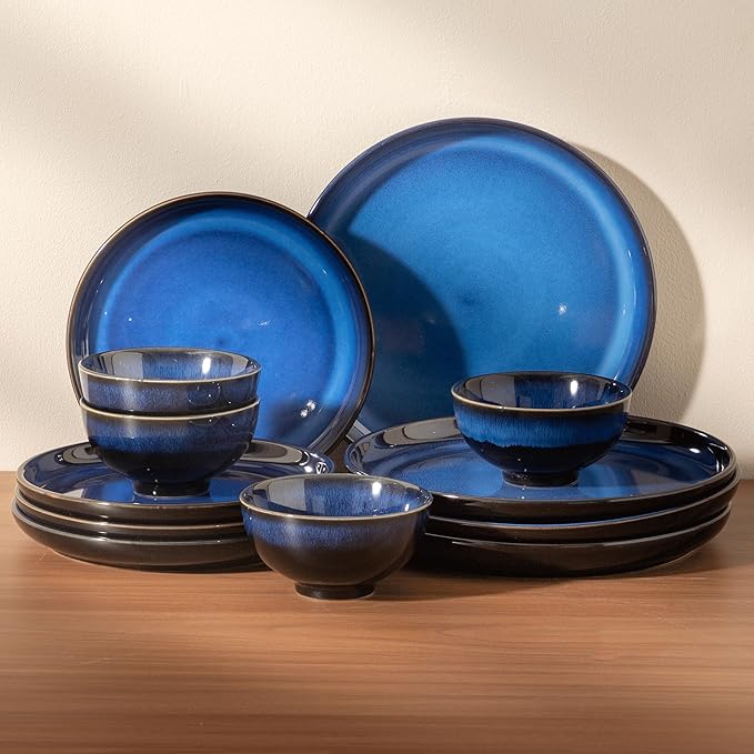 Dinnerware sets plates and bowls sets modern plates,Ceramic Dinnerware Sets,12 Pieces Porcelain Lightweight Plates,Scratch Resistant Dish Set (style - 8, 4 - Set (12pcs))