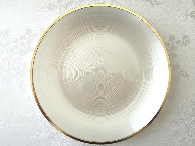 " OCCASIONS " 120 Plates Pack,(60 Guests) Premium Wedding Party Disposable Plastic Plates Set -60 x 10'' Dinner + 60 x 7'' Salad/Dessert (Belize in Ivory & Gold)