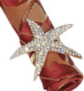Crystal Starfish Napkin Rings Set of 12 - Rhinestone Coastal Nautical Napkin Ring Holders for Wedding Party, Beach/OceanTheme Dining Table Decoration Accessories (12)
