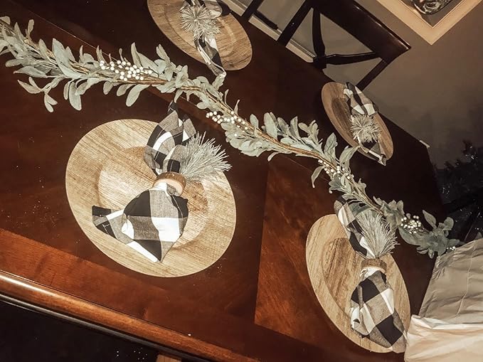 Rustic Wooden Napkin Rings,Handmade Creative Napkin Round Holder for Dinner Table & Wedding Party Decoration Napkin Rings (10)