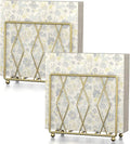 Napkin Holder for Table, 2 Pack Modern Metal Napkin Holders for Paper Napkins & Kitchen Dining & Countertops, Cocktail Upright Napkin Holder Dispenser Suitable for All Room Decors (Gold)