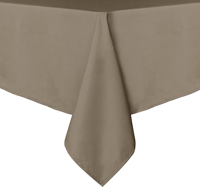 sancua Square Tablecloth - 70 x 70 Inch - Stain and Wrinkle Resistant Washable Polyester Table Cloth, Decorative Fabric Table Cover for Dining Tables, Buffet Parties and Camping, Taupe