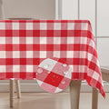 BALCONY & FALCON Gingham Table Cloth Rectangle – Reversible Water-Resistant Cotton Checkered Tablecloth for Valentine， Outdoor Picnic, Camping, Kitchen, Holiday Party Decor (Red White, 55x95 Inch)