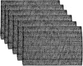 Sweet Home Collection 100% Cotton Placemats for Dining Room Rectangle Two Tone Woven Fabric 13" x 19" Soft Durable Table Mat Set, Set of 4, Black