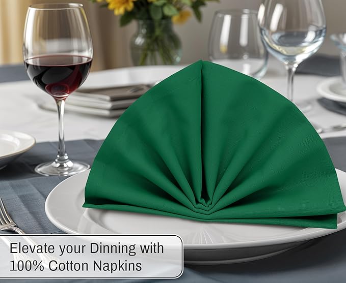 Ruvanti Cloth Napkins Set of 12, 18x18 Inches, 100% Cotton, Washable, Soft & Absorbent, Perfect for Wedding, Christmas, ‎Thanksgiving Dinners - Amazon