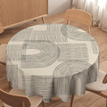 Boho Round Tablecloth, Mid Century Minimalist Abstract Aesthetic Modern Tablecloth for Home Party Dining Room Kitchen Decor 70Inch(178cm)